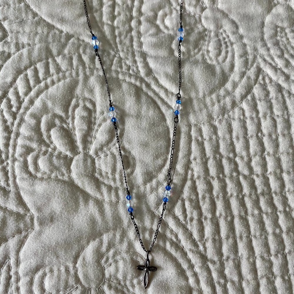 Multicolored cross necklace